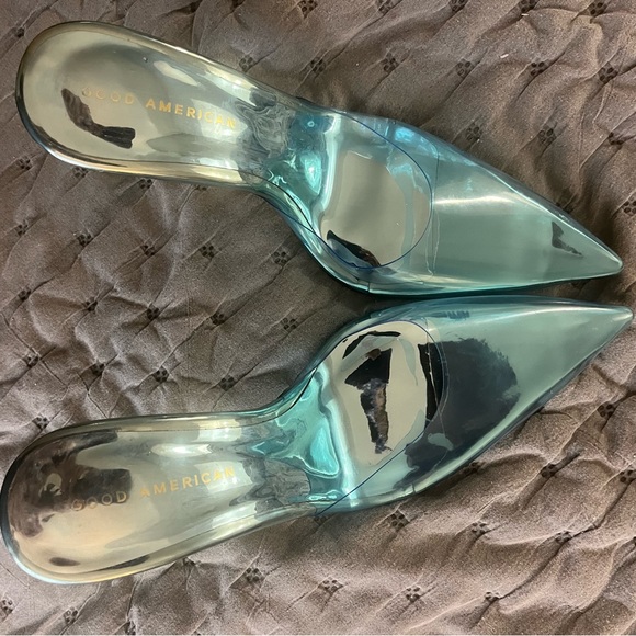 Like New Good American Womens Blue Princess Glass Slipper Stiletto Pointy Mu… - Picture 4 of 8